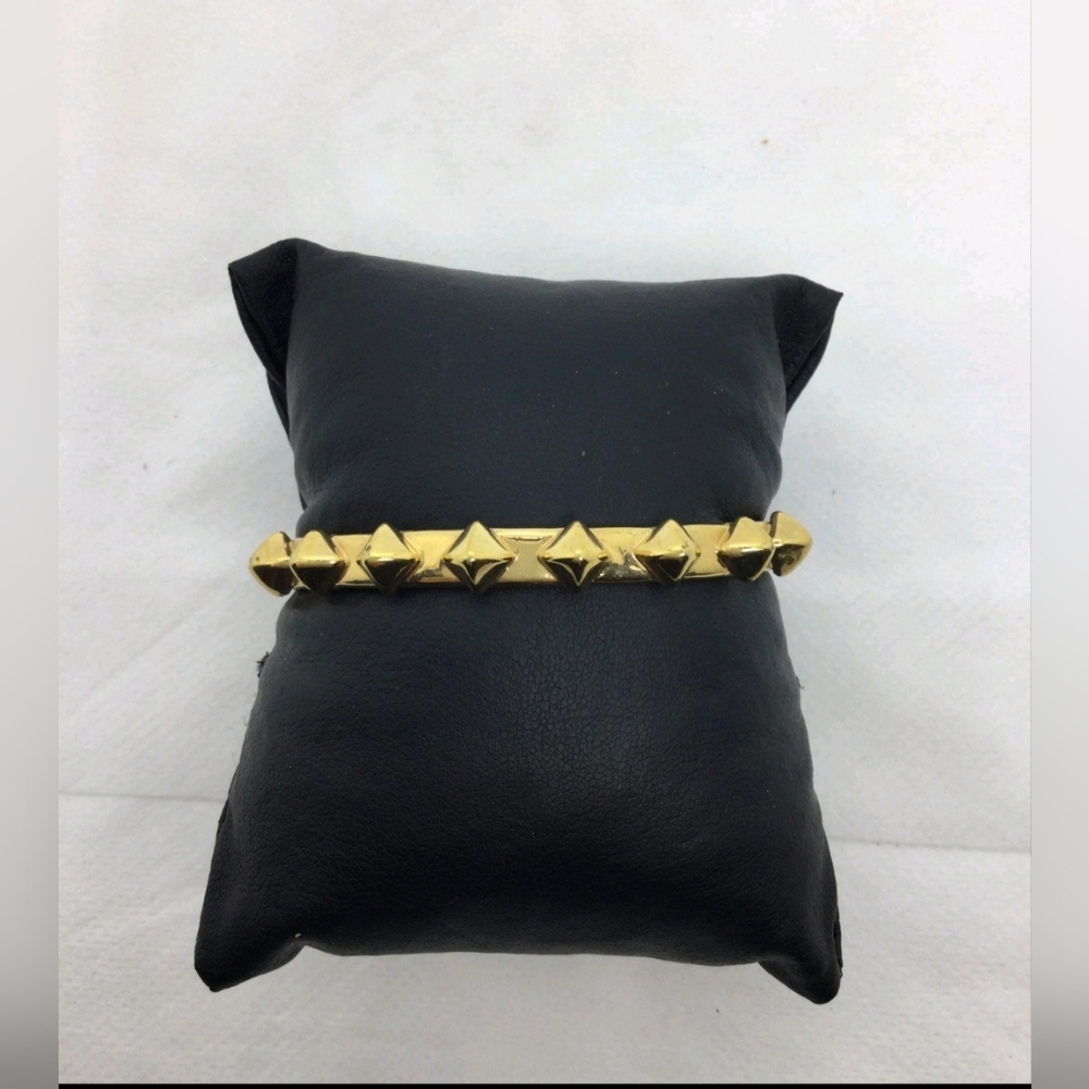 Stella & Dot Goldtone Studded Cuff Bracelet 5.5"